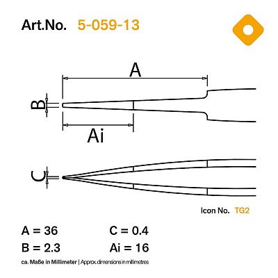 Пинцет SMD антистатический Bernstein 5-059-13