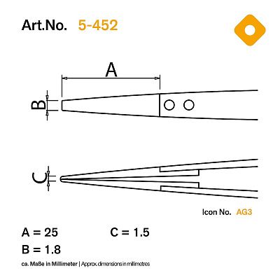 Пинцет с керамическими наконечниками, антистатический Bernstein 5-452