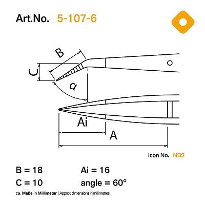 Пинцет прецизионный изогнутый с мелкой насечкой никелированный изол. 150 мм Bernstein 5-107-6