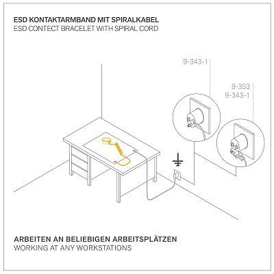 Шнур ESD для браслета (3мм-10мм), 2,4м Bernstein 9-342-2