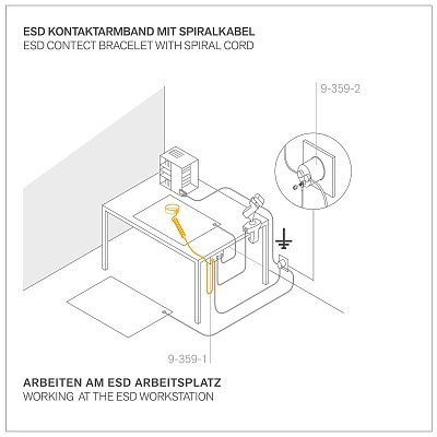 Шнур ESD для браслета (3мм-10мм), 2,4м Bernstein 9-342-2