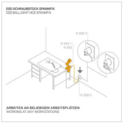 Основание струбцинное SPANNFIX антистатическое Bernstein 9-251-ESD