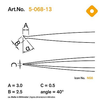 Пинцет SMD антистатический Bernstein 5-068-13