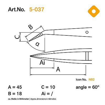 Пинцет титановый Bernstein 5-037