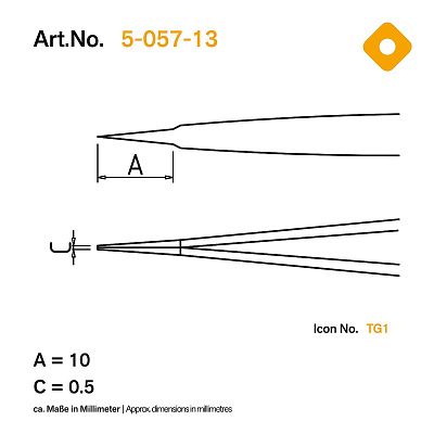 Пинцет SMD антистатический Bernstein 5-057-13