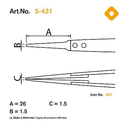 Пинцет с пластиковыми наконечниками, антистатический Bernstein 5-431