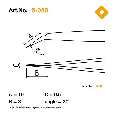 Пинцет SMD Bernstein 5-058