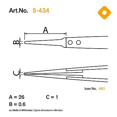 Пинцет с пластиковыми наконечниками, антистатический Bernstein 5-434