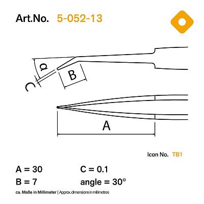 Пинцет SMD антистатический Bernstein 5-052-13
