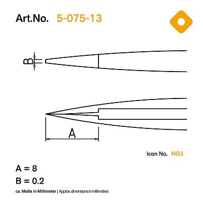 Пинцет SMD антистатический Bernstein 5-075-13